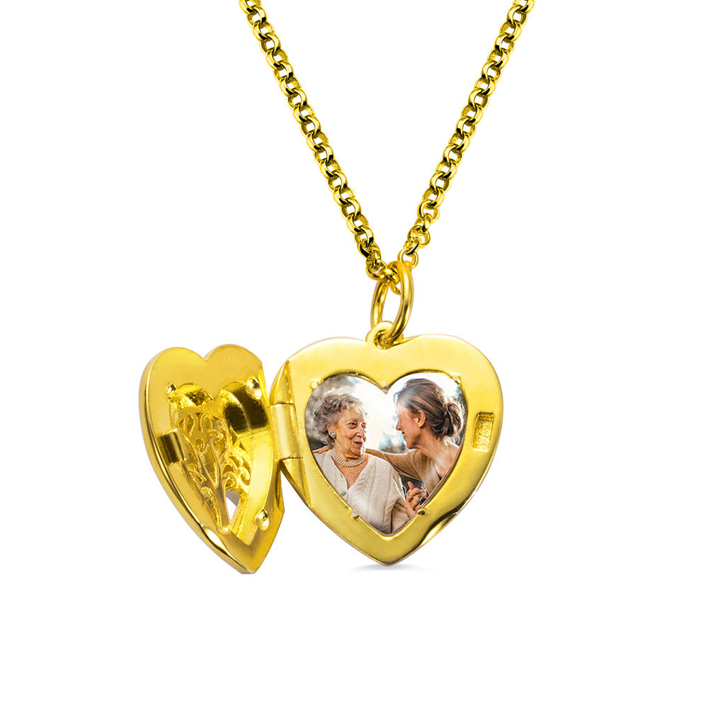 Custom Photo Heart Necklace for Mother