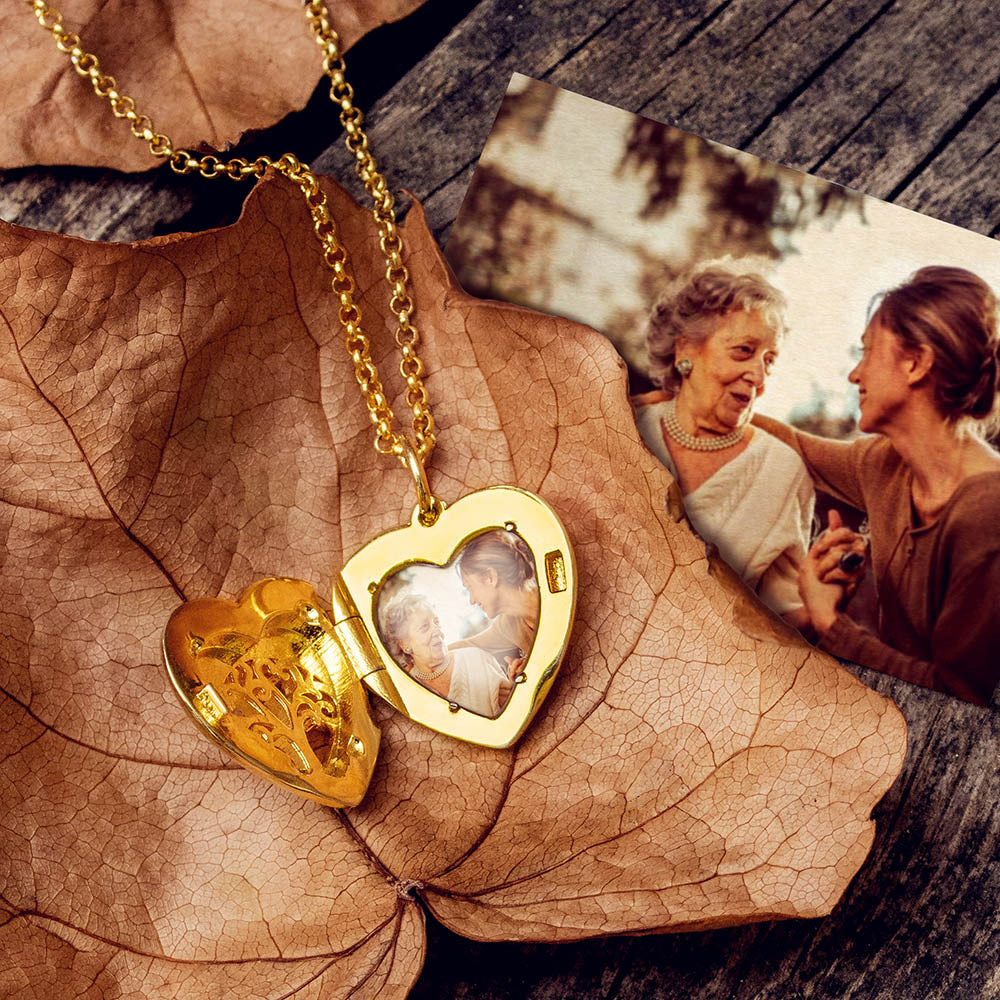 Custom Photo Heart Necklace for Mother