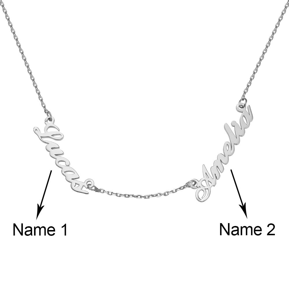 Personalized Double Name Necklace Stainless Steel