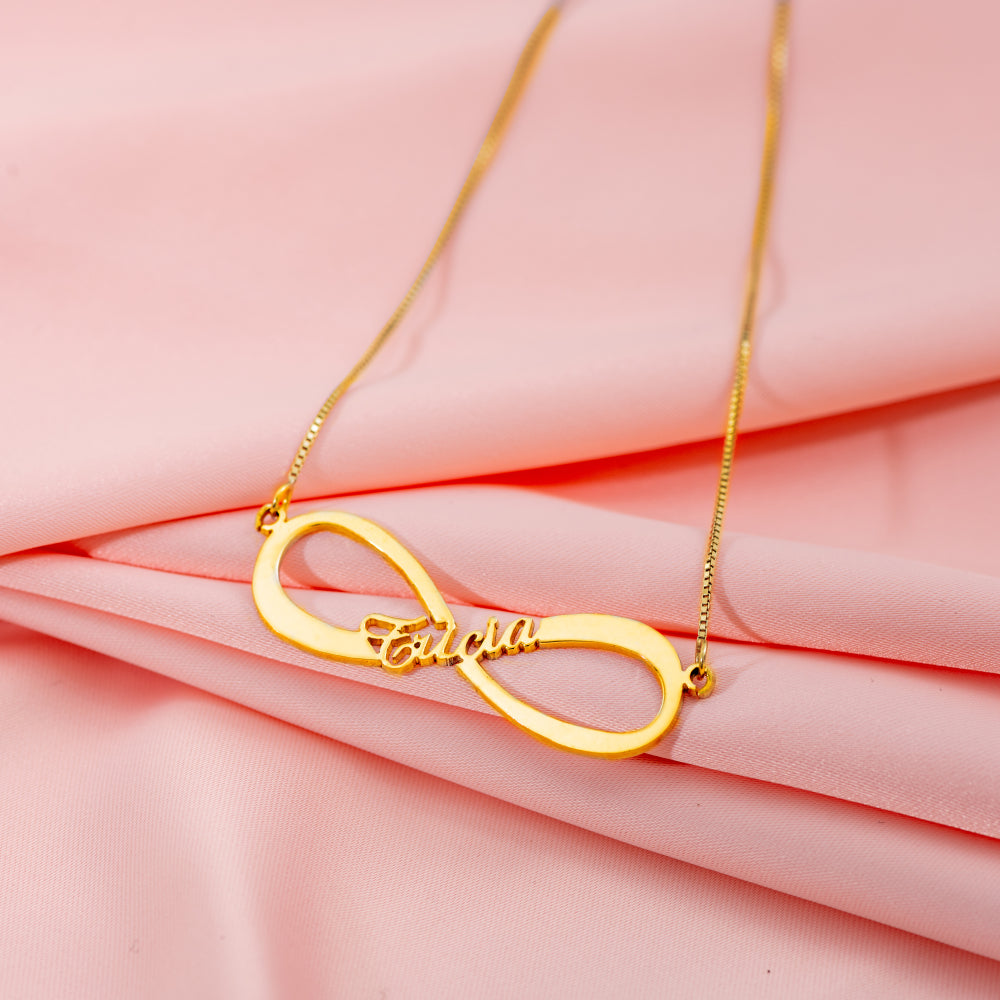 Personalized Infinity Name Necklace Sterling Silver