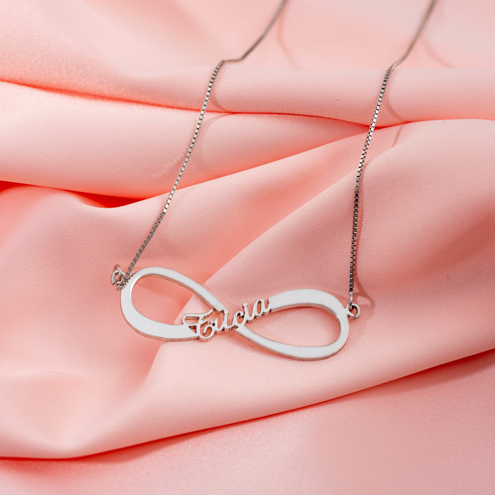 Personalized Infinity Name Necklace Brass