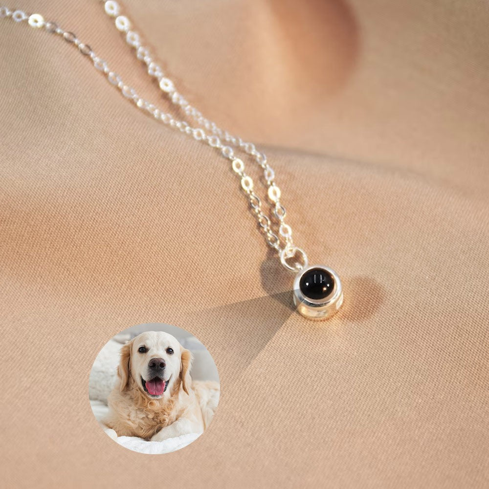 Brass Personalized Bubble Photo Projection Necklaces, Dainty Projection Necklaces, Simple Photo Necklaces, Gifts for Her/Mom