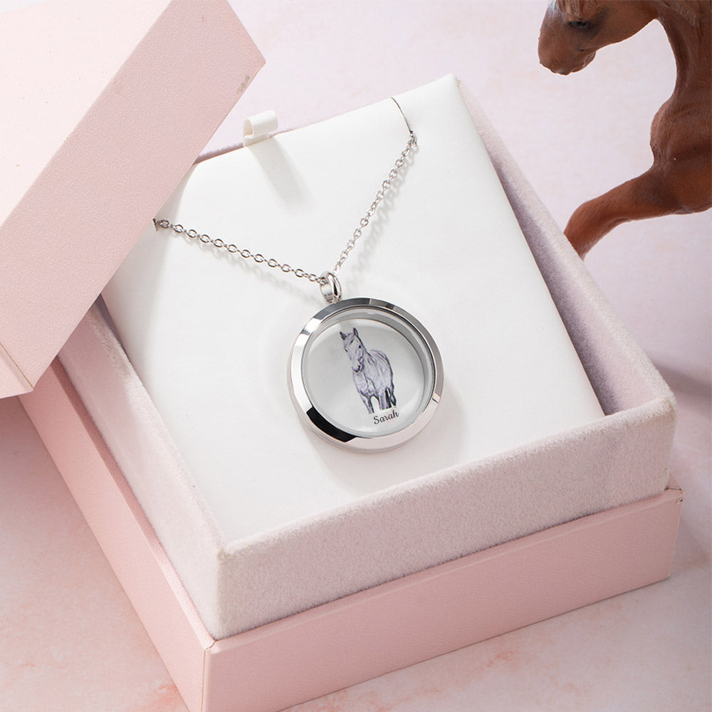 Custom Pet Fur Locket Urn Necklace with Photo & Name, Personalized Pet Keepsakes with Portrait, Pet Memorial Lockets for Ashes, Gift for Pet Lover