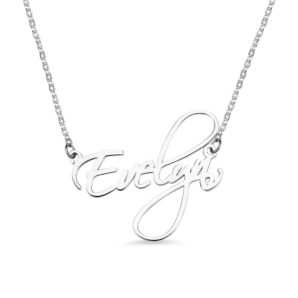 Personalized Calligraphy Name Necklace Stainless Steel