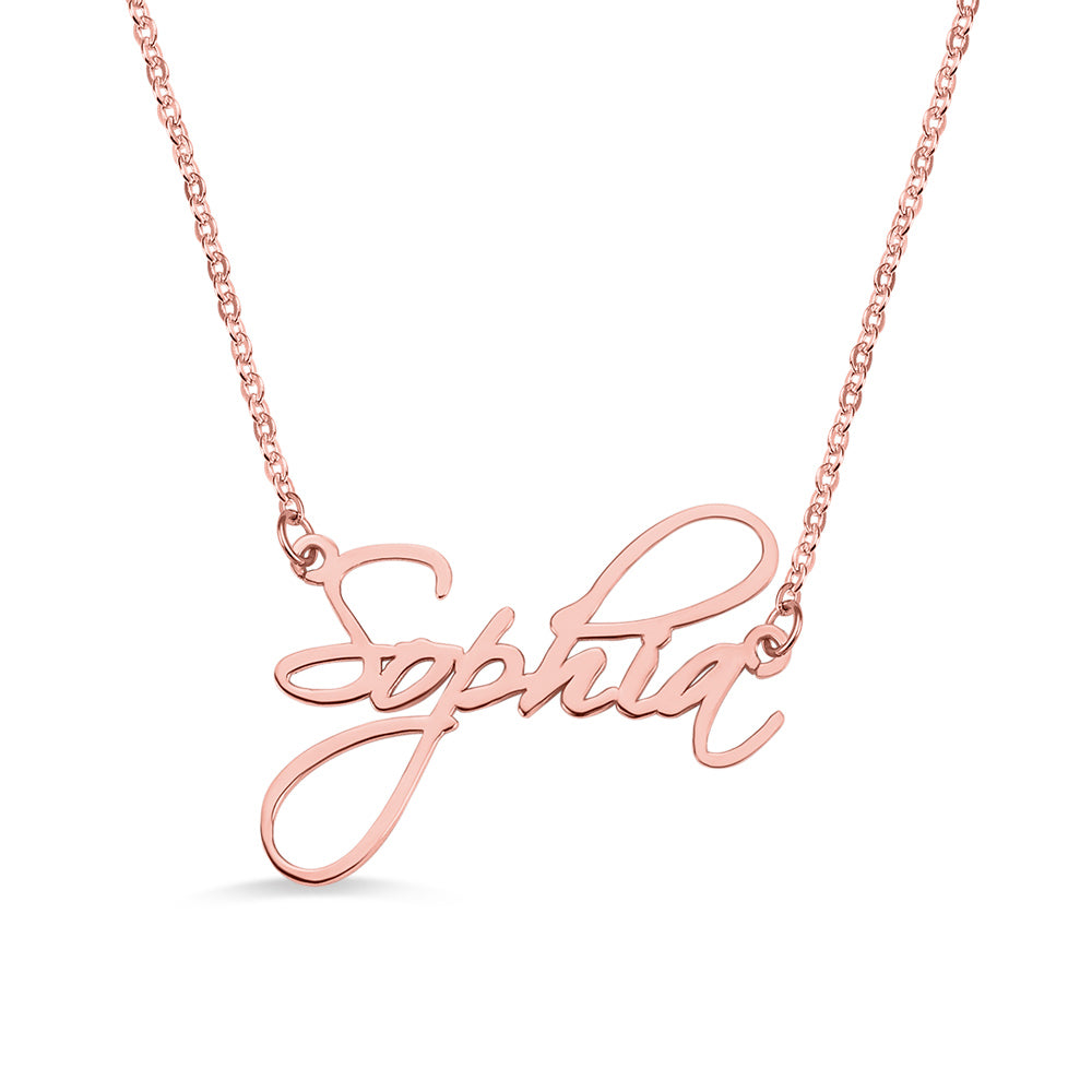 Personalized Calligraphy Name Necklace Stainless Steel