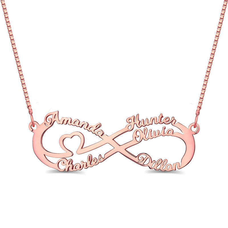 Personalized Infinity Name Necklace with 5 Names