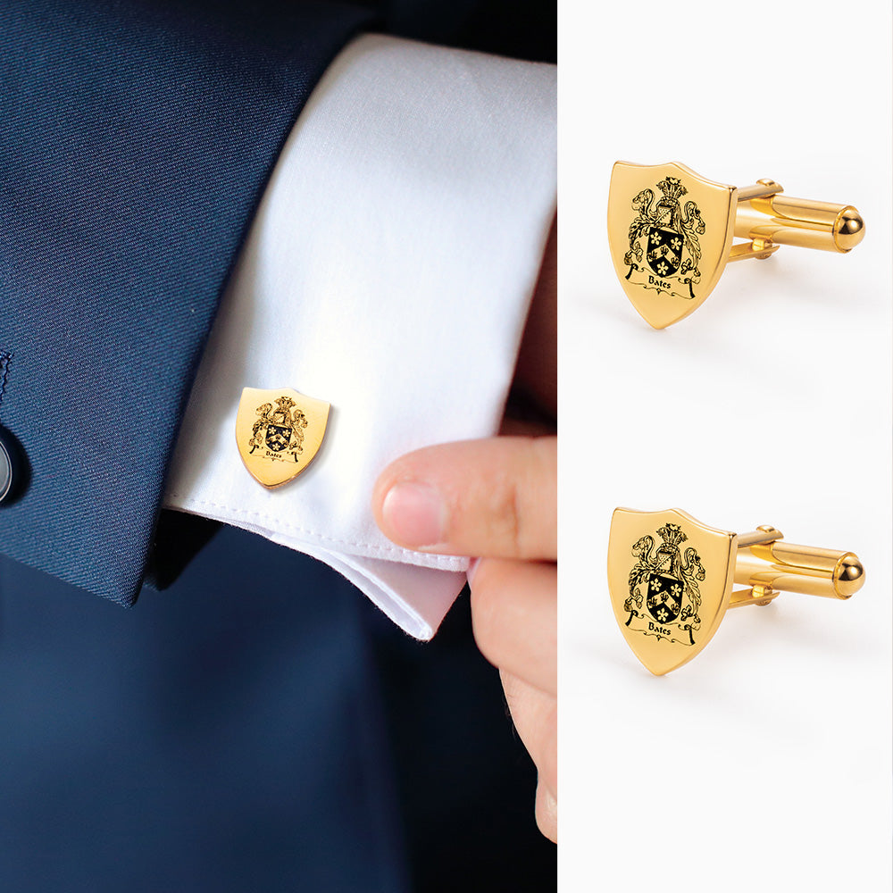 Personalized Family Crest Cufflinks Photo Cufflinks Gift Cards Set