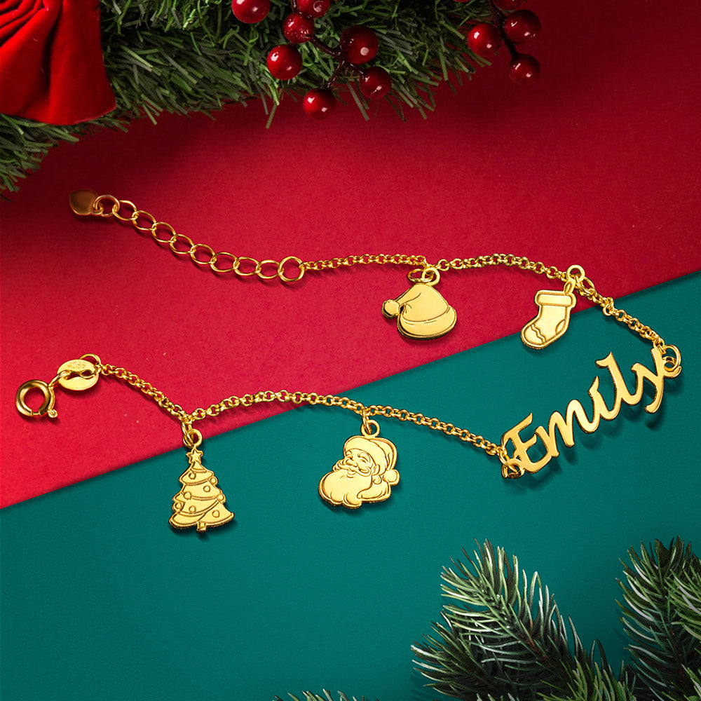 Personalized Christmas Name Bracelet