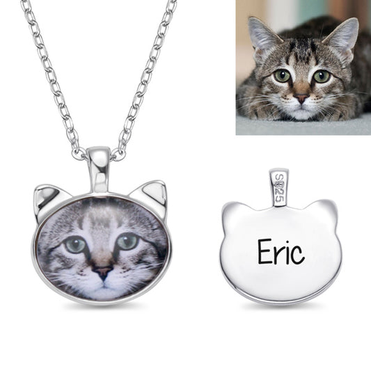 Personalized Cat Color Photo Necklace