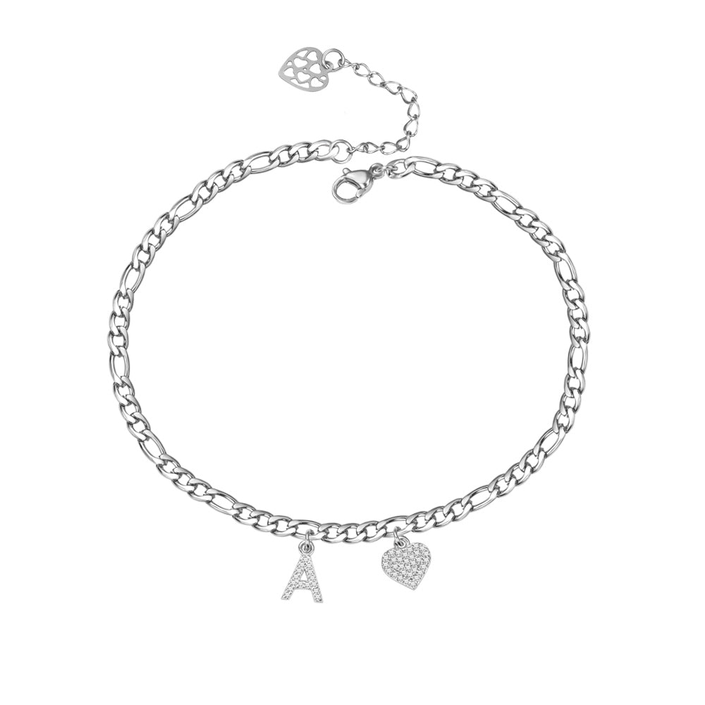 Personalized Unique Sparkle Initial Anklet