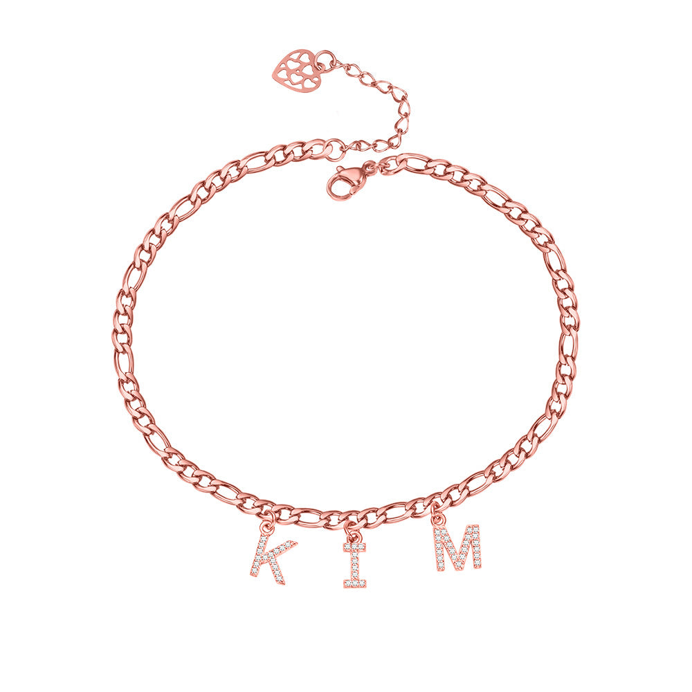 Personalized Unique Sparkle Initial Anklet