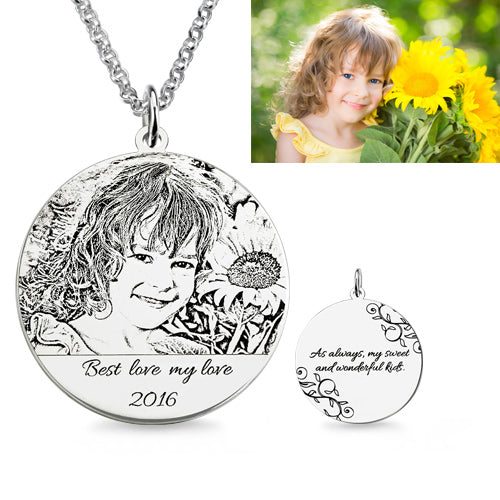 Sweet 16 Gifts - Personalized Round Photo Necklace