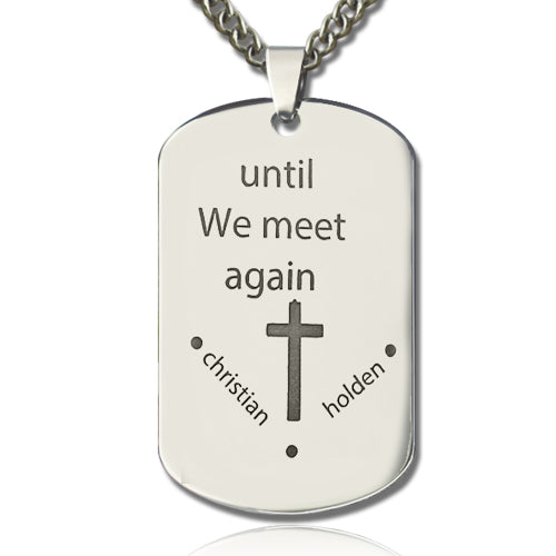 Custom Inspirational Dog Tag Engraved Cross