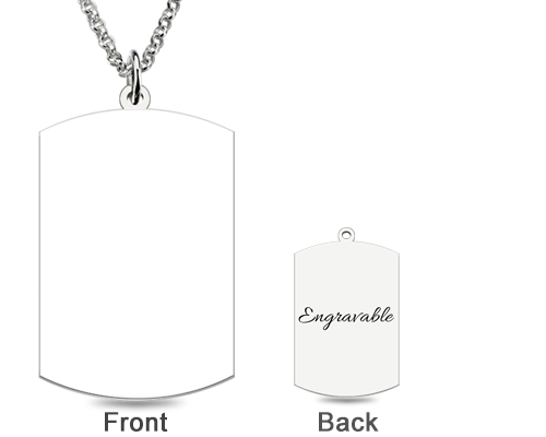 Custom Dog Tag Engraved Father & Daughter Photo Necklace