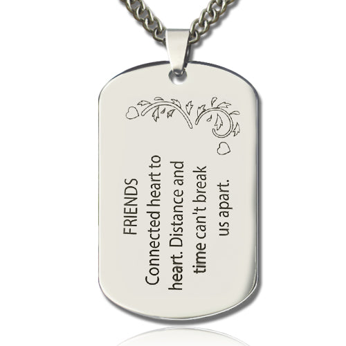 Titanium Steel Best Friends Dog Tag Name Necklace