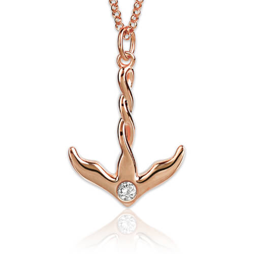 Anchor Birthstone Necklace Gold In Rose Gold