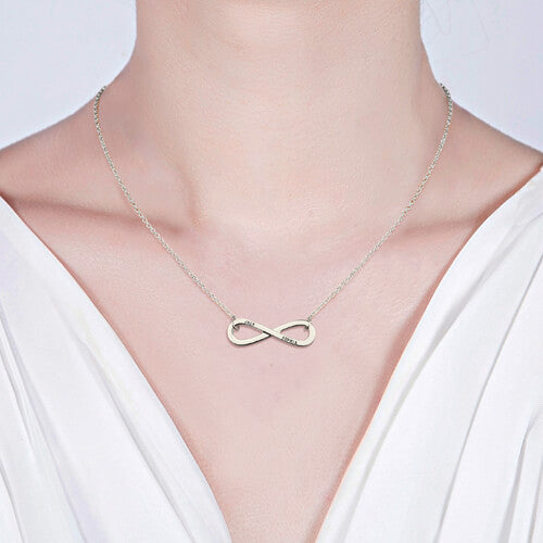 Engraved Knot Symbol Necklace Sterling Silver