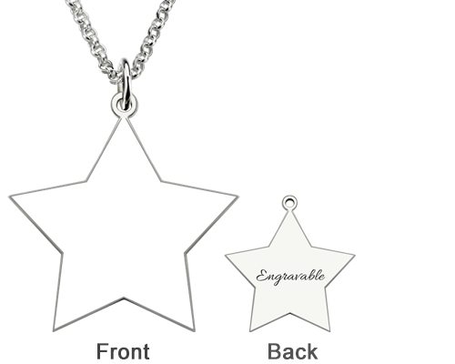 Pentagram Sweet 16 Photo Necklace In Sterling Silver