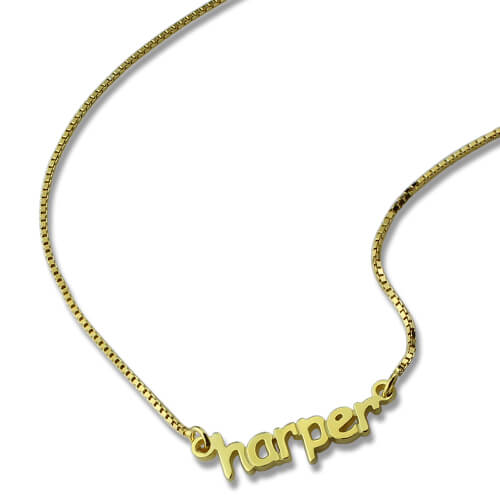 Personalized Mini Name Necklace 18K Gold Plated