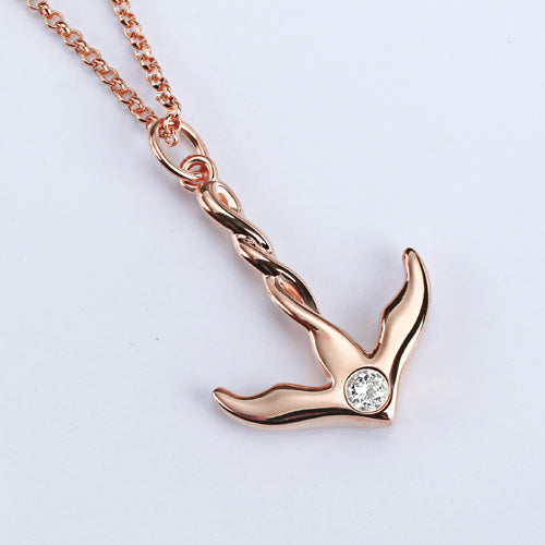 Anchor Birthstone Necklace Gold In Rose Gold