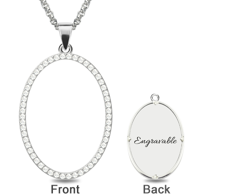 Oval Engraved Kid & Dog Photo Necklace With Birthstones