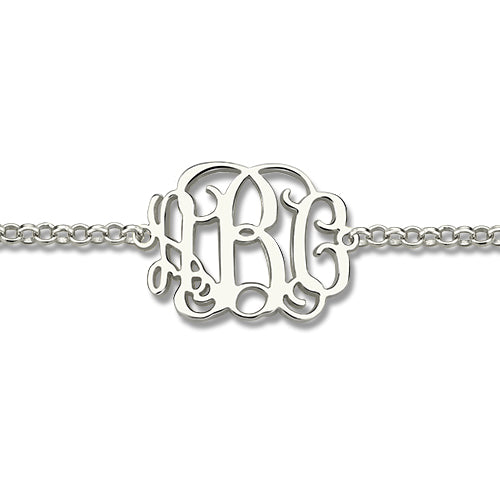 Custom Sterling Silver Monogram Bracelet for Him/Her