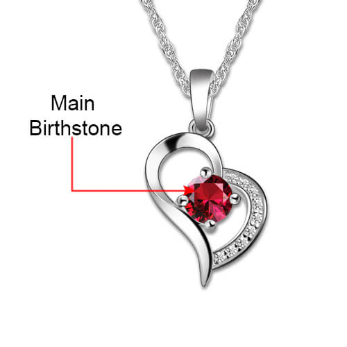 Only You Heart Necklace With Birthstone