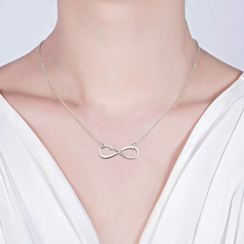 Personalized Single Name Knot Necklace Sterling Silver