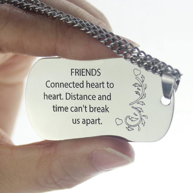 Titanium Steel Best Friends Dog Tag Name Necklace