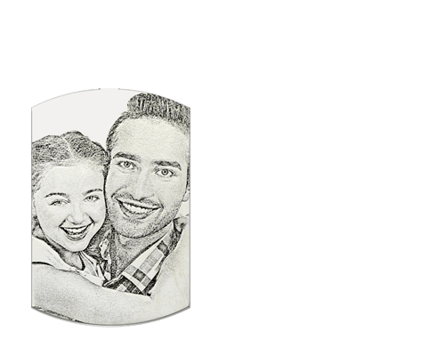 Custom Dog Tag Engraved Father & Daughter Photo Necklace