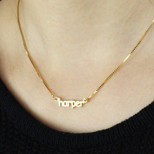 Personalized Mini Name Necklace 18K Gold Plated