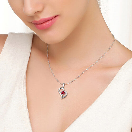 Only You Heart Necklace With Birthstone