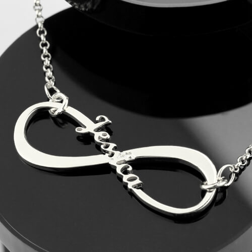 Personalized Single Name Knot Necklace Sterling Silver