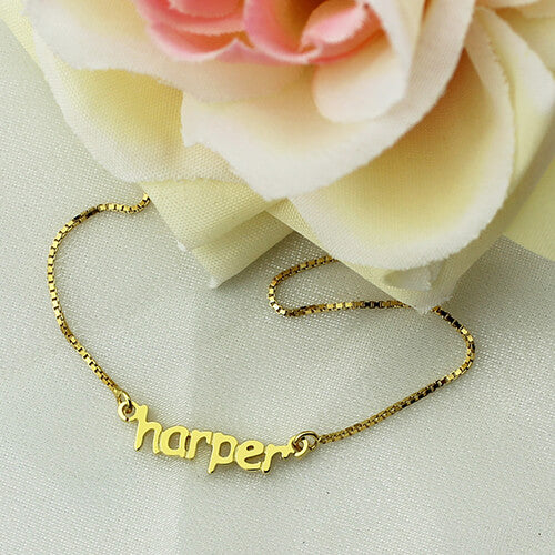 Personalized Mini Name Necklace 18K Gold Plated