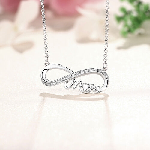 Custom Infinity Birthstone Necklace For Mother Sterling Silver