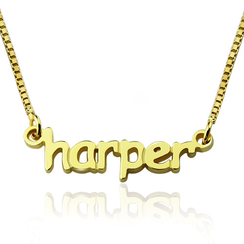 Personalized Mini Name Necklace 18K Gold Plated