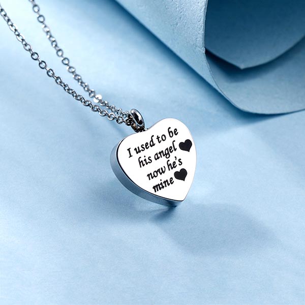 Personalized Heart Shape Stainless Steel Cremation Ash Necklace