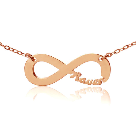 Lovely Solid Rose Gold Infinity Name Necklace