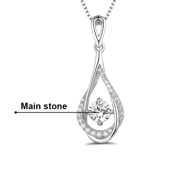 Sterling Silver Waterdrop Birthstone Necklace