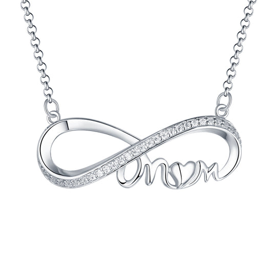 Custom Infinity Birthstone Necklace For Mother Sterling Silver