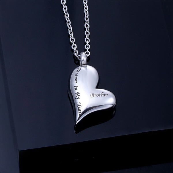 Engraved Love-Heart Keepsake Necklace For Ashes