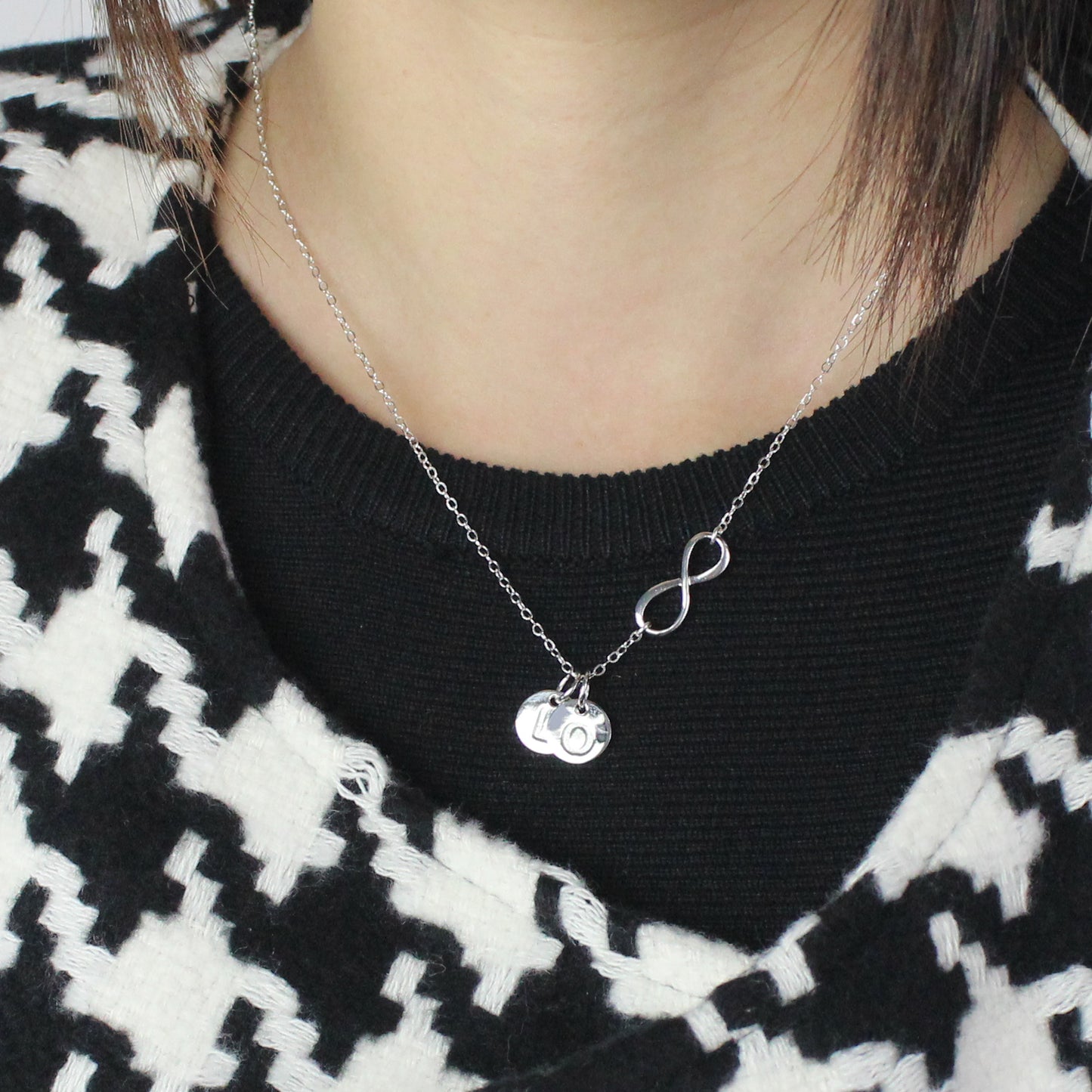 Custom Infinity Initial Necklace: for Sisters or Friends